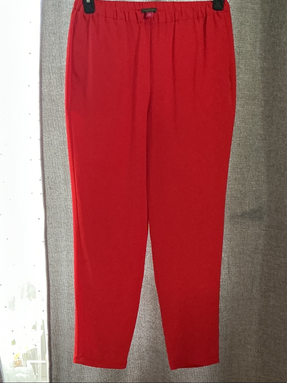 Vince Camuto Vibrant Red Straight-Leg Pull-On Pants